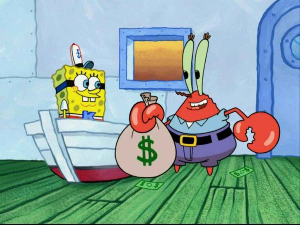 Spongebob and Mr Krabs